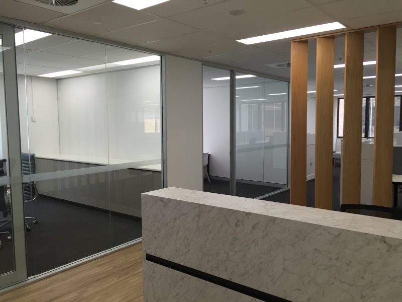 painters brisbane at a completed office painting job in brisbane