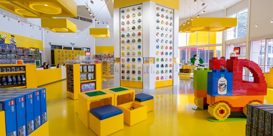 commercial painters brisbane after completing the pick a brick wall for lego.